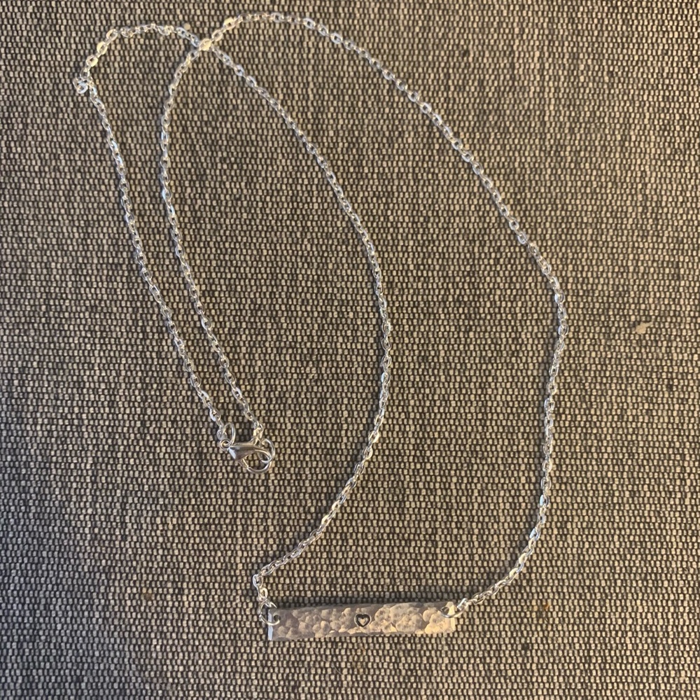 Stamped heart necklace